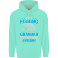 Fishing Grandad Funny Fathers Day Fisherman Mens 80% Cotton Hoodie Peppermint