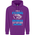 Fishing Grandad Funny Fathers Day Fisherman Mens 80% Cotton Hoodie Purple