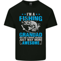 Fishing Grandad Funny Fathers Day Fisherman Mens Cotton T-Shirt Tee Top Black