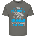 Fishing Grandad Funny Fathers Day Fisherman Mens Cotton T-Shirt Tee Top Charcoal