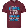 Fishing Grandad Funny Fathers Day Fisherman Mens Cotton T-Shirt Tee Top Maroon