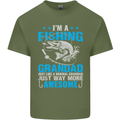 Fishing Grandad Funny Fathers Day Fisherman Mens Cotton T-Shirt Tee Top Military Green