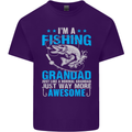Fishing Grandad Funny Fathers Day Fisherman Mens Cotton T-Shirt Tee Top Purple