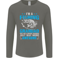 Fishing Grandad Funny Fathers Day Fisherman Mens Long Sleeve T-Shirt Charcoal