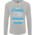 Fishing Grandad Funny Fathers Day Fisherman Mens Long Sleeve T-Shirt Sports Grey