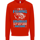 Fishing Grandad Funny Fathers Day Fisherman Mens Sweatshirt Jumper Bright Red