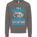 Fishing Grandad Funny Fathers Day Fisherman Mens Sweatshirt Jumper Charcoal