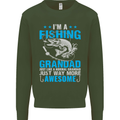 Fishing Grandad Funny Fathers Day Fisherman Mens Sweatshirt Jumper Forest Green