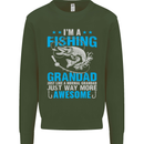 Fishing Grandad Funny Fathers Day Fisherman Mens Sweatshirt Jumper Forest Green