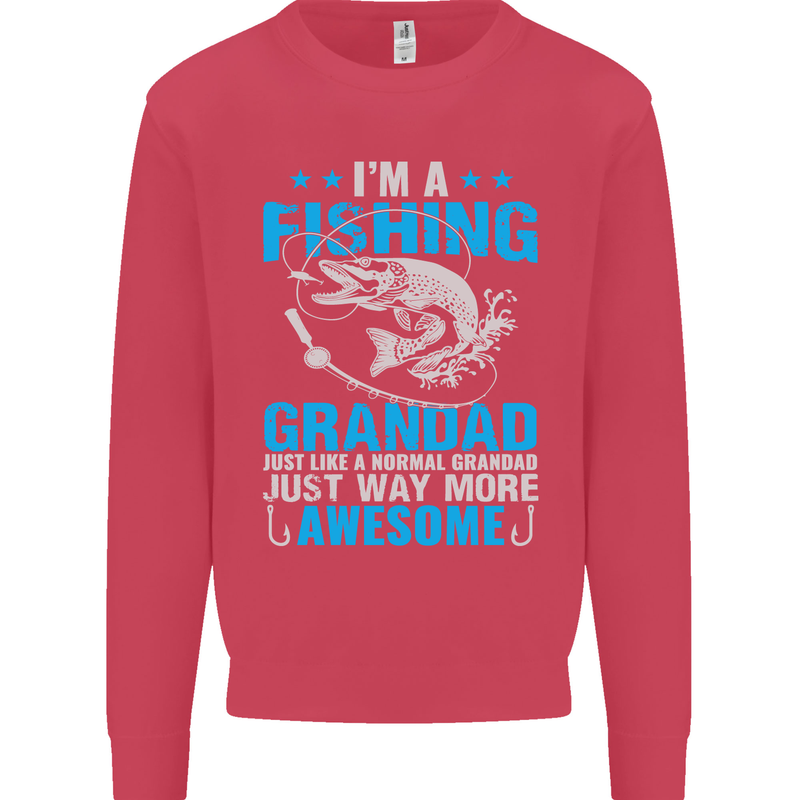 Fishing Grandad Funny Fathers Day Fisherman Mens Sweatshirt Jumper Heliconia