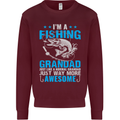 Fishing Grandad Funny Fathers Day Fisherman Mens Sweatshirt Jumper Maroon