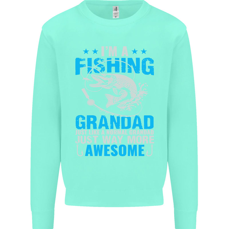 Fishing Grandad Funny Fathers Day Fisherman Mens Sweatshirt Jumper Peppermint