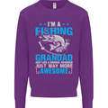 Fishing Grandad Funny Fathers Day Fisherman Mens Sweatshirt Jumper Purple