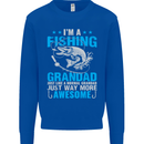 Fishing Grandad Funny Fathers Day Fisherman Mens Sweatshirt Jumper Royal Blue