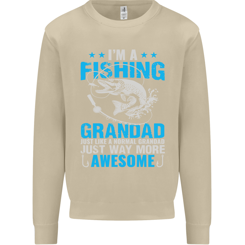 Fishing Grandad Funny Fathers Day Fisherman Mens Sweatshirt Jumper Sand