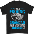 Fishing Grandad Funny Fathers Day Fisherman Mens T-Shirt Cotton Gildan Black