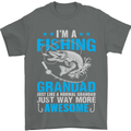 Fishing Grandad Funny Fathers Day Fisherman Mens T-Shirt Cotton Gildan Charcoal