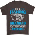 Fishing Grandad Funny Fathers Day Fisherman Mens T-Shirt Cotton Gildan Dark Chocolate