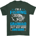 Fishing Grandad Funny Fathers Day Fisherman Mens T-Shirt Cotton Gildan Forest Green