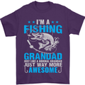 Fishing Grandad Funny Fathers Day Fisherman Mens T-Shirt Cotton Gildan Purple