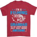 Fishing Grandad Funny Fathers Day Fisherman Mens T-Shirt Cotton Gildan Red