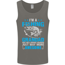 Fishing Grandad Funny Fathers Day Fisherman Mens Vest Tank Top Charcoal