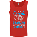 Fishing Grandad Funny Fathers Day Fisherman Mens Vest Tank Top Red