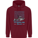 Fishing It's Cheaper Than Therapy Fisherman Childrens Kids Hoodie Maroon