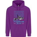 Fishing It's Cheaper Than Therapy Fisherman Childrens Kids Hoodie Purple