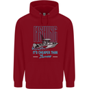 Fishing It's Cheaper Than Therapy Fisherman Childrens Kids Hoodie Red