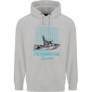 Fishing It's Cheaper Than Therapy Fisherman Childrens Kids Hoodie Sports Grey