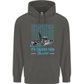 Fishing It's Cheaper Than Therapy Fisherman Childrens Kids Hoodie Storm Grey