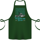Fishing It's Cheaper Than Therapy Fisherman Cotton Apron 100% Organic Forest Green