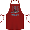 Fishing It's Cheaper Than Therapy Fisherman Cotton Apron 100% Organic Maroon