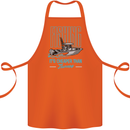 Fishing It's Cheaper Than Therapy Fisherman Cotton Apron 100% Organic Orange