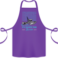 Fishing It's Cheaper Than Therapy Fisherman Cotton Apron 100% Organic Purple