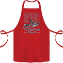 Fishing It's Cheaper Than Therapy Fisherman Cotton Apron 100% Organic Red