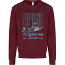 Fishing It's Cheaper Than Therapy Fisherman Kids Sweatshirt Jumper Maroon