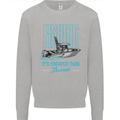 Fishing It's Cheaper Than Therapy Fisherman Kids Sweatshirt Jumper Sports Grey