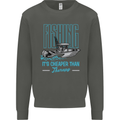 Fishing It's Cheaper Than Therapy Fisherman Kids Sweatshirt Jumper Storm Grey
