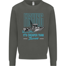 Fishing It's Cheaper Than Therapy Fisherman Kids Sweatshirt Jumper Storm Grey