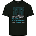 Fishing It's Cheaper Than Therapy Fisherman Kids T-Shirt Childrens Black