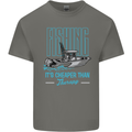 Fishing It's Cheaper Than Therapy Fisherman Kids T-Shirt Childrens Charcoal