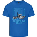 Fishing It's Cheaper Than Therapy Fisherman Kids T-Shirt Childrens Royal Blue