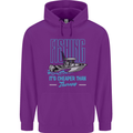 Fishing It's Cheaper Than Therapy Fisherman Mens 80% Cotton Hoodie Purple