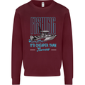 Fishing It's Cheaper Than Therapy Fisherman Mens Sweatshirt Jumper Maroon