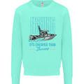 Fishing It's Cheaper Than Therapy Fisherman Mens Sweatshirt Jumper Peppermint