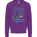Fishing It's Cheaper Than Therapy Fisherman Mens Sweatshirt Jumper Purple