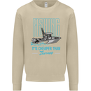 Fishing It's Cheaper Than Therapy Fisherman Mens Sweatshirt Jumper Sand