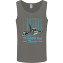 Fishing It's Cheaper Than Therapy Fisherman Mens Vest Tank Top Charcoal